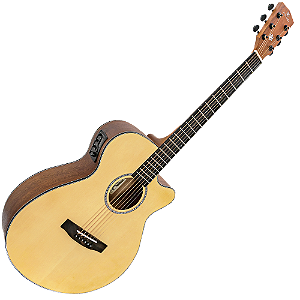 Violão Eletroacústico Michael Cosmic VMC220 ST (Satin) com Tampo Spruce Pré Michael Effex Tarraxas Matte Black Die Cast Encordoamento Aço e Acabamento Open Pore