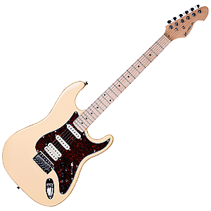 Guitarra Michael Rocker GMS250 CR Cream com Corpo Basswood Braço Maple Canadense e Captadores SSH com Efeitos Integrados