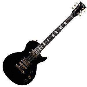 Guitarra Michael Royale GML325 ABK All Black com Corpo Basswood Braço Maple e Captadores Michael Velvet Alnico Humbucker HH