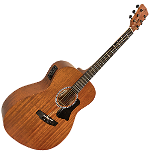 Violão Eletroacústico Michael Mysa VMM140 MH (Mahogany) com Tampo Mahogany Pré Michael Effex Tarraxas Matte Black Die Cast Encordoamento Aço e Acabamento Open Pore