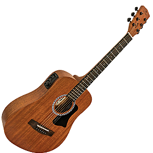 Violão Eletroacústico Michael Mysa VMM100 MH (Mahogany) com Tampo Mahogany Pré Michael Effex Tarraxas Matte Black Die Cast Encordoamento Aço e Acabamento Open Pore