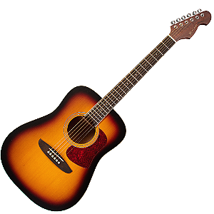 Violão Eletroacústico Michael Venice VMV570 SB (Sunburst) com Tampo Spruce Pré Michael Cleverly Tarraxas Matte Black Die Cast Encordoamento Aço e Acabamento Open Pore