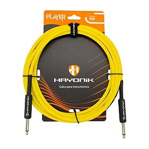 Cabo Para Instrumento Hayonik Player P10 x P10 3m Amarelo