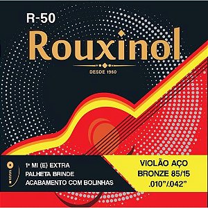 Encordoamento Para Violão .010 Aço Bronze R50 Rouxinol