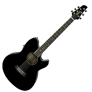 Violão Eletroacústico Ibanez Talman TCY10E-BK Black com Tampo Spruce Pré Ibanez AEQ-2T Tarraxas Die Cast Encordoamento Aço e Acabamento Black