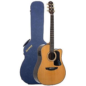 Violão Strinberg DD65S Diamond Aço Folk Eletroacústico Natural com Tampo Solid Spruce Pré Strinberg Tarraxas Die Cast Encordoamento Aço e Acabamento Natural + Case Inclusa HTML