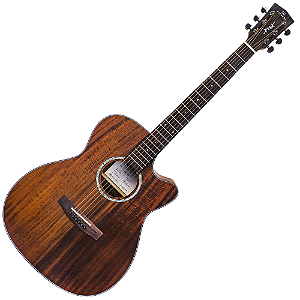 Violão Eletroacústico Michael Imperial Top Solid VMI540 OM Aço Cutaway Koa com Tampo Koa Sólido Equalizador Michael DUO Captação Dupla e Acabamento Open Pore