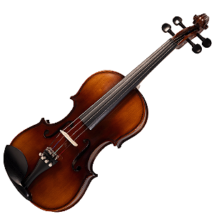 Violino de Arco Michael VNM140 4/4 Ébano com Tampo Spruce Maciço Fundo Maple Espelho Ébano Microafinadores e Estojo Térmico
