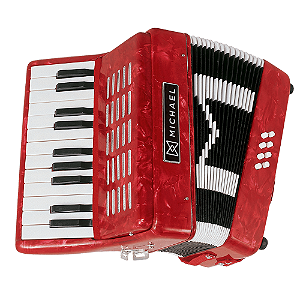 Acordeon Michael ACM0822 8 Baixos Infantil com Teclas Macias Fole Robusto e Bag Resistente