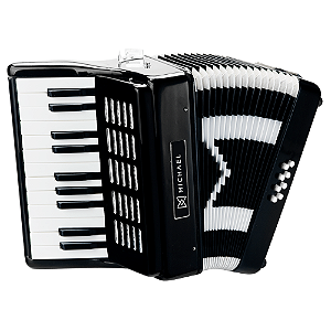 Acordeon Michael ACM0822 SPB 8 Baixos Infantil Preto Sólido com Teclas Macias Fole Robusto e Bag Resistente