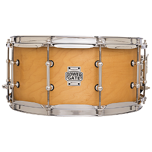 Caixa de Bateria Michael Powergate Maple PGM1465 NTS 14x6.5 Natural Satin com Fuste Maple Aros Power Hoop e Esteira 20 Fios