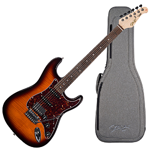 Guitarra Seizi Vintage Budokan Plus Ozielzinho Flamed Sunburst com Corpo Basswood Captadores Seizi Jutsu ALNICO V HSS e Ponte Flutuante 10360714