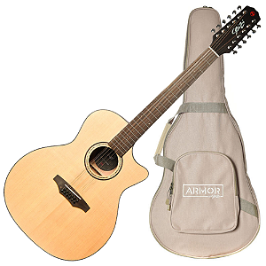 Violão Seizi Supreme Ryu Cutaway 12 Cordas Spruce Natural Satin com Corpo Spruce Sólido Fundo Ovangkol Laminado Equalizador Fishman Sonitone e Tarraxas Cromadas Blindadas 10360699