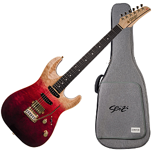 Guitarra Seizi Katana Angel HSS Tokyo Burst com Corpo Quilted Maple sobre Mogno Captadores Seizi Jutsu ALNICO V HSS e Ponte Flutuante 10361193