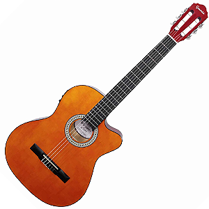 Violão Eletroacústico Giannini Start NF-14 CEQ Natural N Nylon com Equalizador GN-3T 3 Bandas e Afinador Integrado