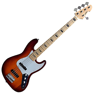 Contrabaixo Waldman GJJ-205X TS Jazz Bass 5 Cordas Laranja com Captadores Humbucker e EQ Ativo 3 Bandas