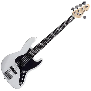 Contrabaixo Waldman GJJ-205X Branco Jazz Bass 5 Cordas com Captadores J-Bass e EQ Ativo 3 Bandas