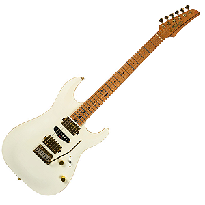 Guitarra Seizi Blast HSH White Storm com Captadores Seizi Blast HSH Equalizador Seizi Aura com Afinador Integrado e Acabamento Blackout Mist 10361288