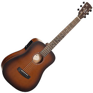 Violão Cort Earth GO Open Pore Brown Burst com Tampo Spruce Sólido Corpo Mahogany Equalizador Cort CE304T e Afinador Integrado HTML