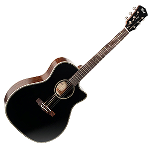 Violão Cort Essence GA4 Black Top Semi Gloss com Tampo Spruce Sólido Corpo Mahogany Equalizador Cort CE304T e Afinador Integrado