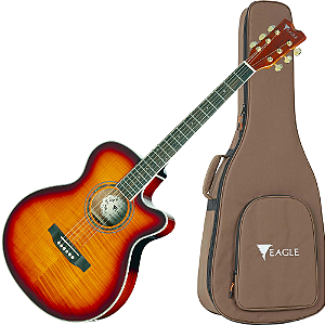 Violão Folk Eletroacústico Eagle CH70 YB Yellow Burst com Tampo Spruce, Corpo Mahogany, Equalizador Integrado e Afinador Cromático HTML