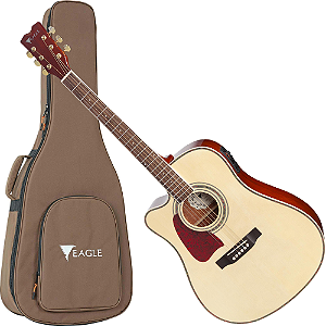 Violão Folk Eletroacústico Canhoto Eagle CH889LH Left Handed com Tampo Spruce, Corpo Mahogany, Equalizador Integrado e Afinador Cromático