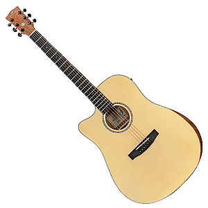 Violão Michael Cosmic Folk VMC230 Canhoto Satin com Tampo Spruce Sólido Corpo Mahogany Equalizador Michael e Afinador Integrado