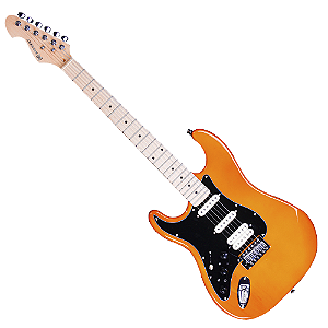 Guitarra Michael Rocker Canhota AM Amber com Captadores Humbucker Equalizador Integrado e Afinador