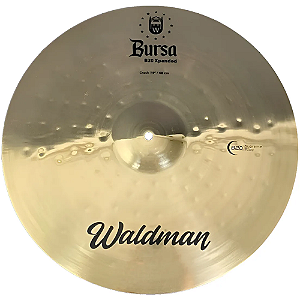 Prato de Bateria Waldman Bursa Crash 19" BURCR19 com Liga B20 Bronze Som Brilhante Explosivo Ataque Definido Sustain Médio e Acabamento Tradicional para Rock Pop Jazz Fusion e Versatilidade