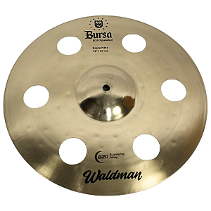 Prato de Bateria Waldman Bursa Crazy Hi-Hat 15" Chimbau Liga B20 Bronze com Som Seco Definido Chick Potente e Acabamento Tradicional para Rock Metal Funk e Versatilidade
