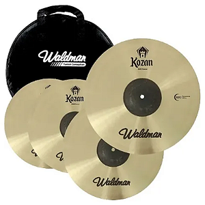 **Kit de Pratos Bateria Waldman Kozan KOZ-141620/B 14" 16" 20" com Liga B20 Som Equilibrado e Versátil Acabamento Natural Bronze