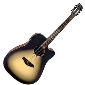 Violão Eletroacústico Waldman Blastone Grand DCEX-641 Aço Dark Burst Top com Equalizador Integrado e Afinador