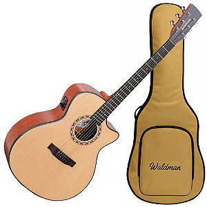 Violão Eletroacústico Aço Waldman GCEX-1141 N Natural com Tampo Abeto Sólido e Equalizador 4 Bandas com Afinador