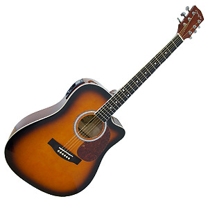 Violão Eletroacústico Marquês VA01 SB EQ Sunburst Brilho com EQ Ativo LC-05 5 Bandas e Afinador