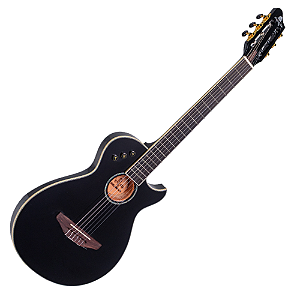 Violão Eletroacústico Marquês VN14 BK EQ Preto Brilho Flat Anatômico Cutaway com EQ Ativo MQ3 e Timbre Equilibrado