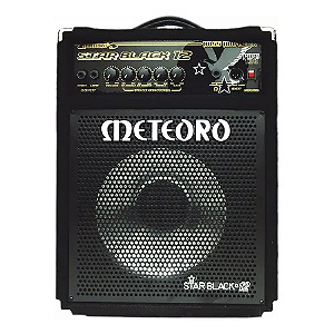 Amplificador Meteoro Star Black 12 RMS para Contrabaixo com Falante 12" Tweeter Piezo EQ 4 Bandas Entradas Ativa/Passiva e Saída Balanceada para Som Claro Definido e Potente