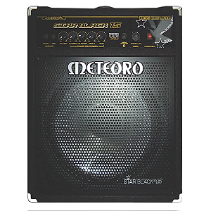 Amplificador Meteoro Star Black 15 RMS para Contrabaixo com Falante 15" Tweeter Piezo Equalizador 4 Bandas Entradas Ativa/Passiva e Saída Balanceada para Graves Potentes e Definição Profissional
