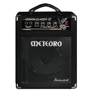 Amplificador Meteoro Star Black 8 RMS para Contrabaixo com Falante 8" Entrada Alta Impedância Saídas para Caixa Externa
