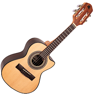 Cavaco Eletroacústico Marquês CA-29NSEL Natural Fosco com Captador Passivo Cap-06 Tampo Pinho e Laterais Fundo Ébano