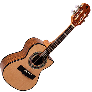 Cavaco Eletroacústico Marquês CA-28NSEL Natural Fosco com Captador Passivo Cap-06 Tampo Pinho e Laterais Fundo Ébano