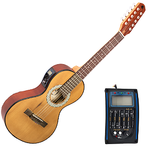 Viola Ponteio Eletroacústica Marquês VIL-137 NS EQ Natural Fosco com Equalizador Ativo LC-5 5 Bandas Corpo Laminado Braço Cedro e Escala Rosewood