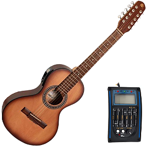 Viola Ponteio Eletroacústica Marquês VIL-137 NB EQ Natural Sombra com Equalizador Ativo LC-5 5 Bandas Corpo Laminado Braço Cedro e Escala Rosewood