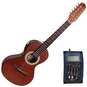 Viola Ponteio Eletroacústica Marquês VIL-137 CTS EQ Castanho Fosco com Equalizador Ativo LC-5 5 Bandas Corpo Laminado Braço Cedro e Escala Rosewood