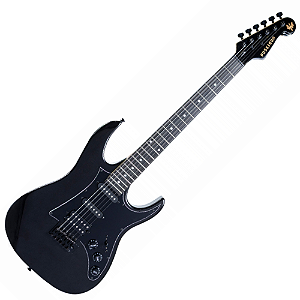 Guitarra Marquês GT-171 BK Preto Brilho com Ponte Preta Captadores 2 Single Coil 1 Humbucker Braço Maple Escala Techwood e Controles 1 Volume 2 Tone Chave 5 Posições