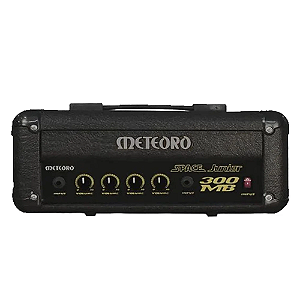 Cabeçote Meteoro 300 MB RMS para Contrabaixo com Filtros Voicing (Lo Cut, Mid Contour, Hi Boost) Pad -10dB para Ativo Saída para Caixa Externa e Gabinete em Alumínio Preto para Som Limpo e Potente