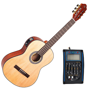 Violão Eletroacústico Nylon Marquês VN-215 NS EQ Natural Fosco Clássico com Tampo Spruce e Pré LC-5 5 Bandas Afinador