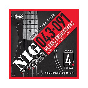 Encordoamento Baixo 4 Cordas 043-091 NIG N68