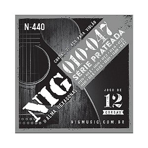 Encordoamento Violão Aço 12 Cordas 010-047 NIG Prateada N440