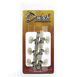 Tarraxa Violão Cromada Botões Acrílico 201 Deval ABA2010