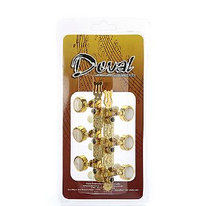 Tarraxa Violão Dourada Botões Acrílico 220 Deval ABC2200